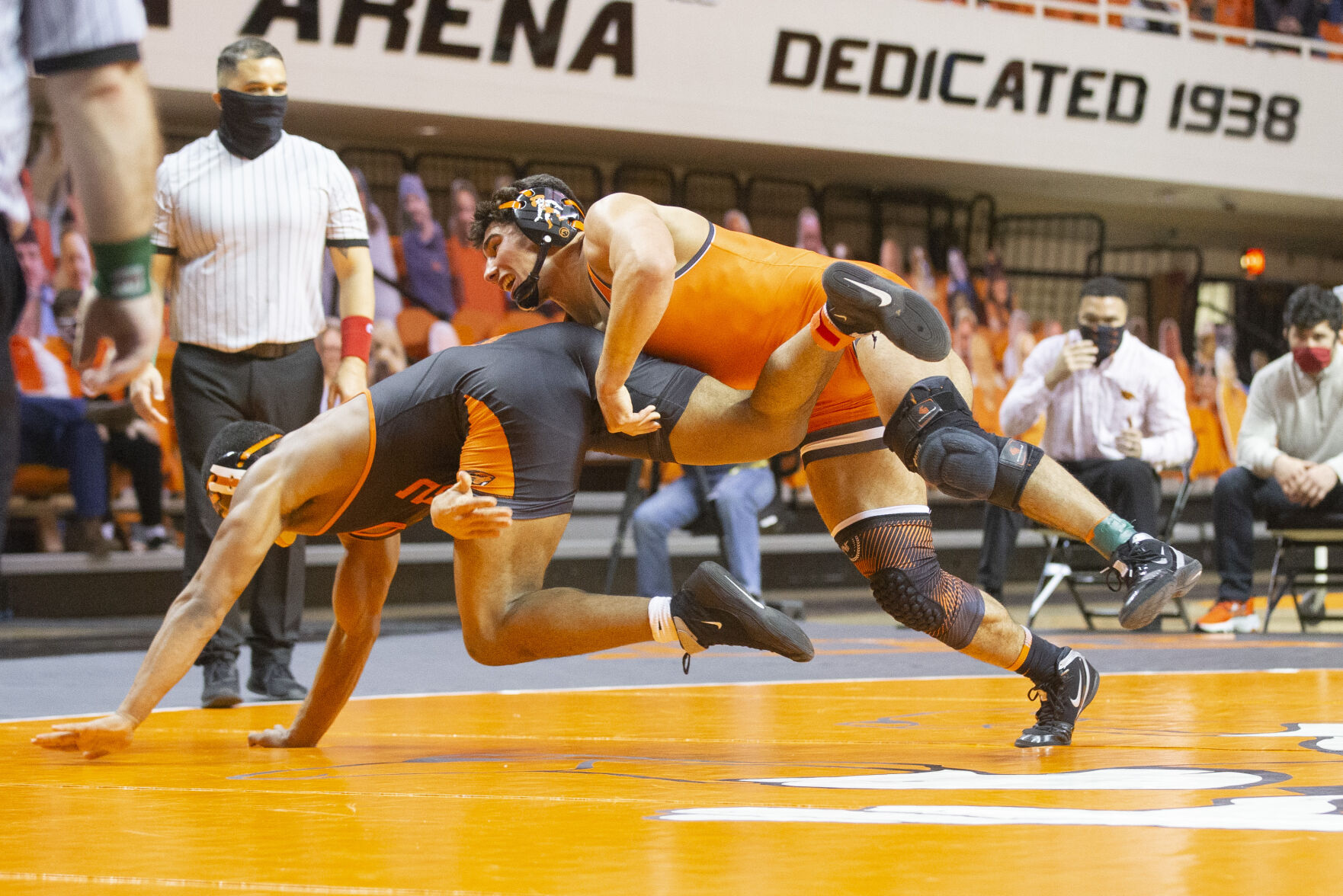 Oklahoma State Cowboy Wrestling vs Oregon State Beavers, Sunday, January 10, 2021, Gallagher-Iba Arena, Stillwater, OK. Bruce Waterfield/OSU Athletics